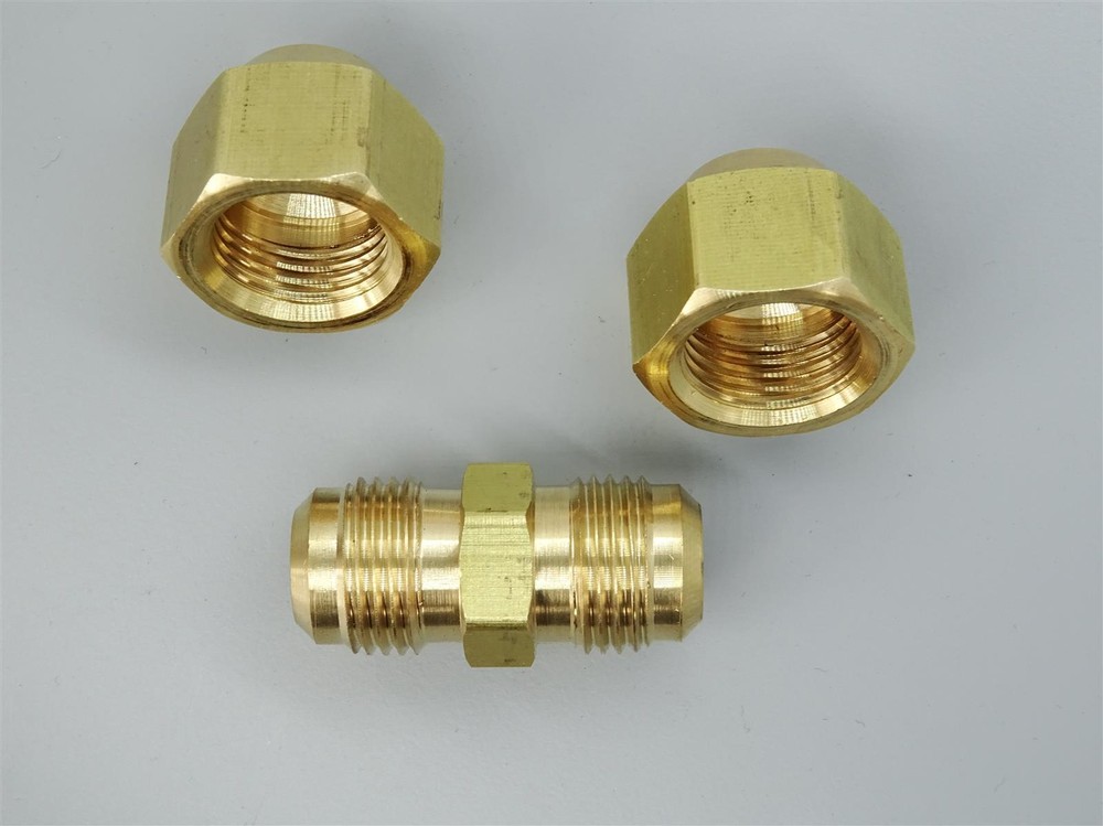 Refrigerant Line Coupling Nut Connection Fitting Brass For Copper Pipe 12 Mm