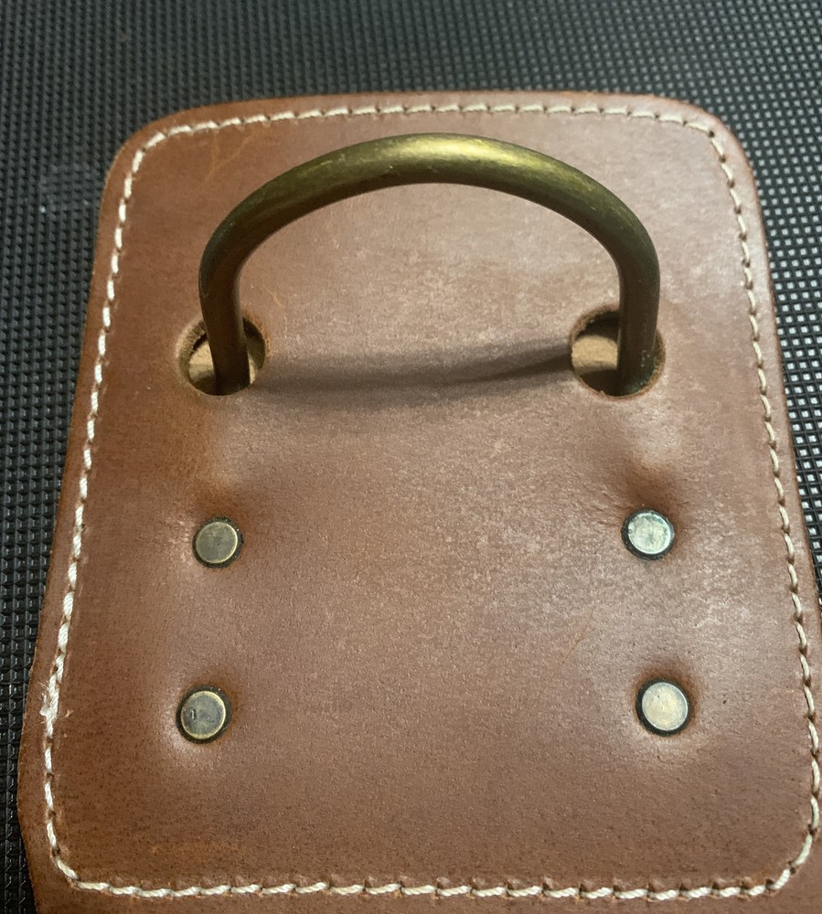 Large Cowhide Leather Axe Holder. Genuine Leather & Solid Brass. 9”x4.7”.