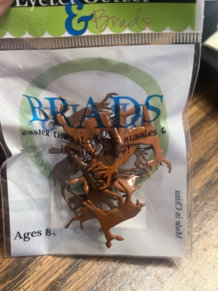 Eyelet Outlet Shape Brads 12/Pkg Deer Bucks