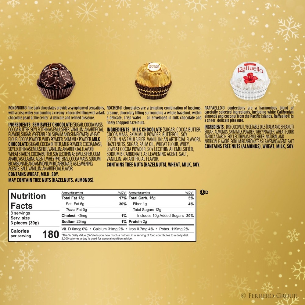 Ferrero Collection 24 Count Assorted Chocolates Gift Box Rocher Raffaello