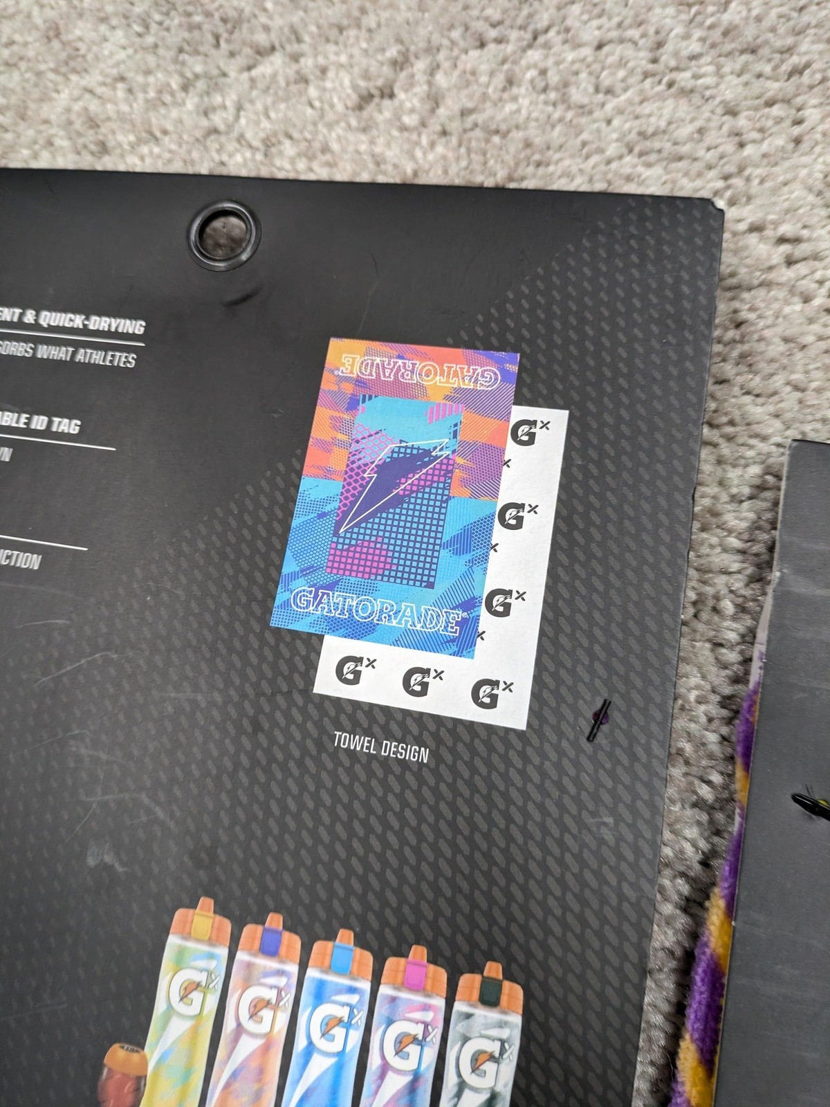 Gatorade GX Sports Towel Glitched Collection 16x25 Cotton Gym Multi Print