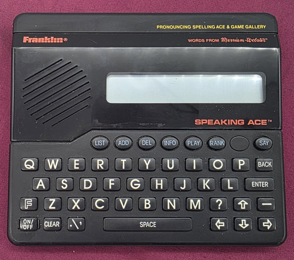 Vintage Franklin Speaking Ace-200 Pronouncing Spelling Ace TESTED