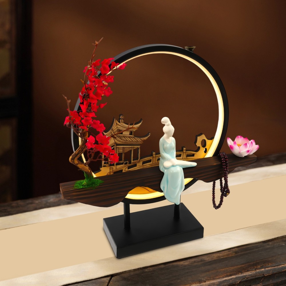 Backflow Incense Holder with LED Light, Ceramic Backflow Incense Burner