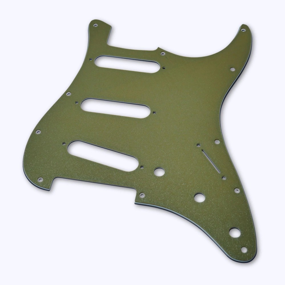 Custom 11-Hole Stratocaster Pickguard - Textured Olive Drab Green