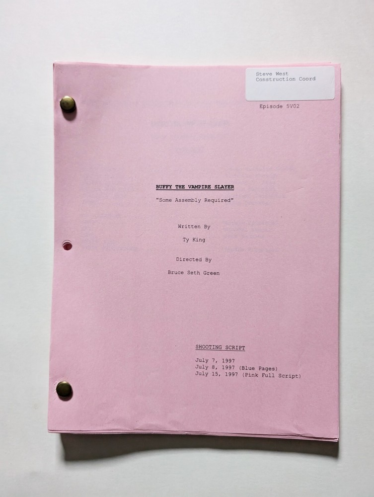 Buffy The Vampire Slayer Original Script - "Some Assembly Required" S02E02