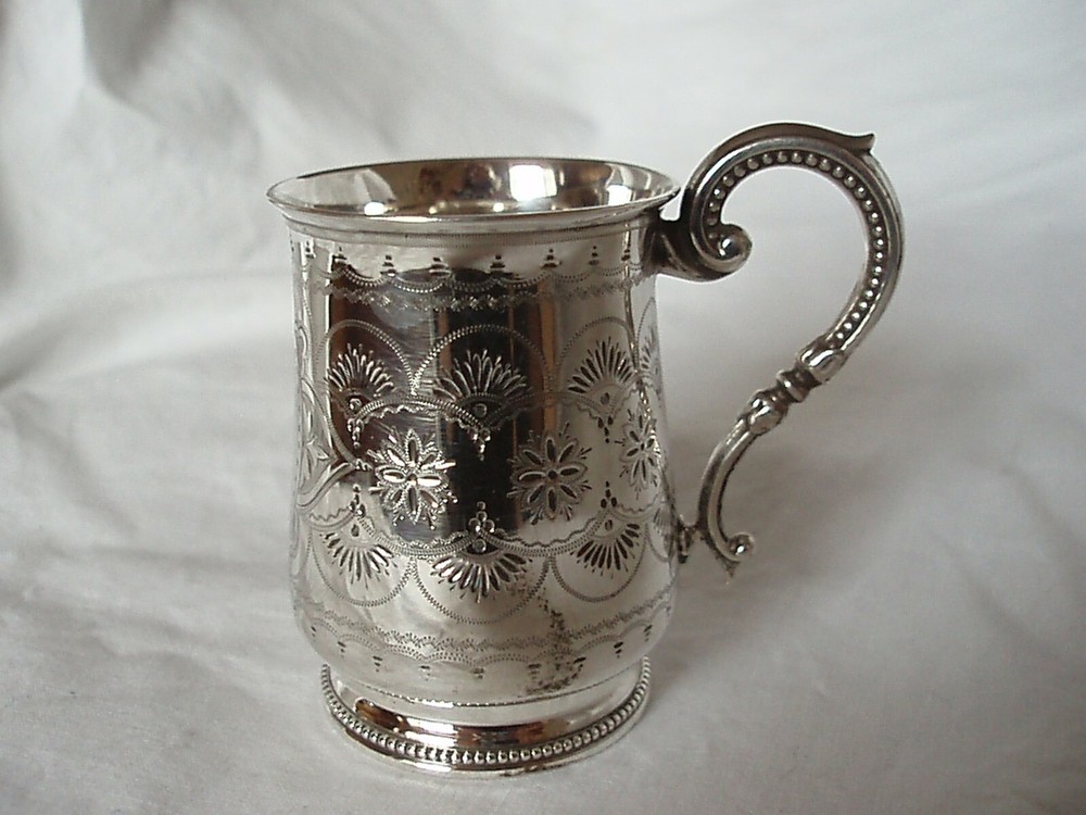 VICTORIAN MUG STERLING SILVER SHEFFIELD 1872