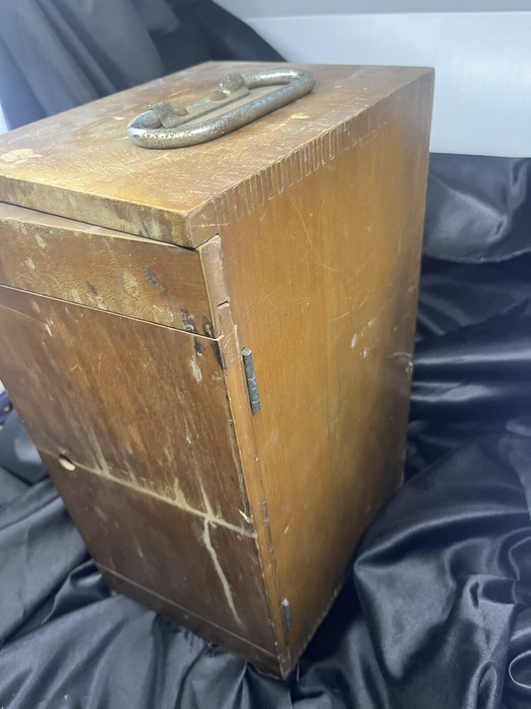 ANTIQUE BRASS BAUSCH & LOMB BINOCULAR MICROSCOPE IN BOX