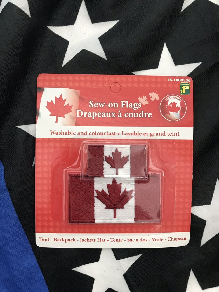 Canadian Maple Leaf Flag Tactical Sew-on Patch Set (2) Canada