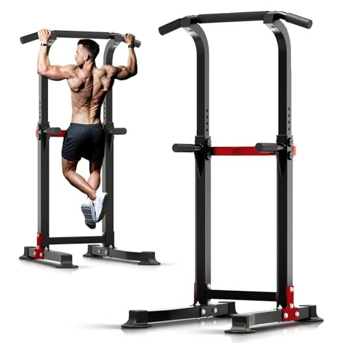 Dip Bar Squat Rack Workout Dip Station Height Adjustable Free Pull Up Bar