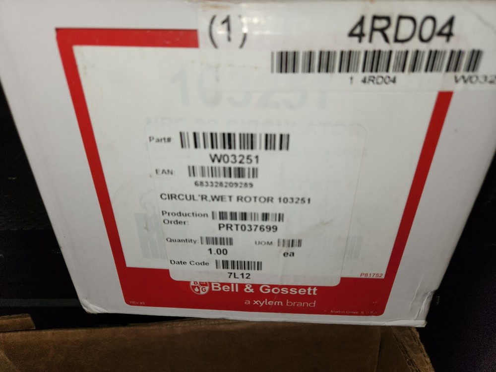 Bell & Gossett # 103251 CIRCULATOR PUMP #W03251  #4RD04