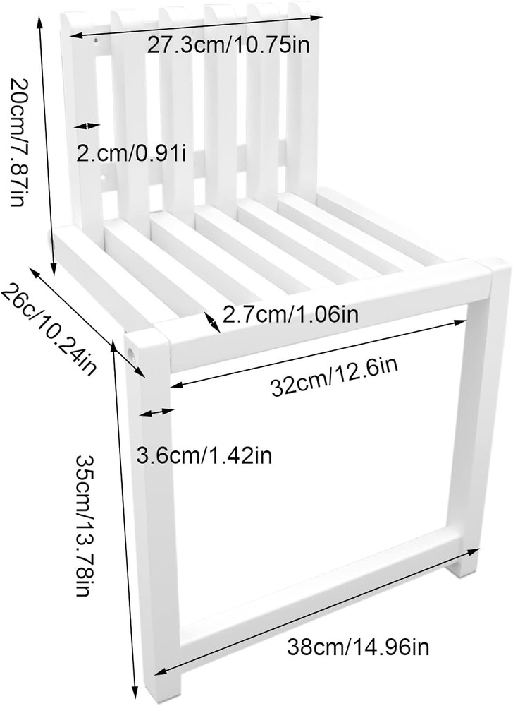 Foldable Wall-Mounted Chair 330.69 Bearing 90° Foldable 3CM Thickness Solid Wood