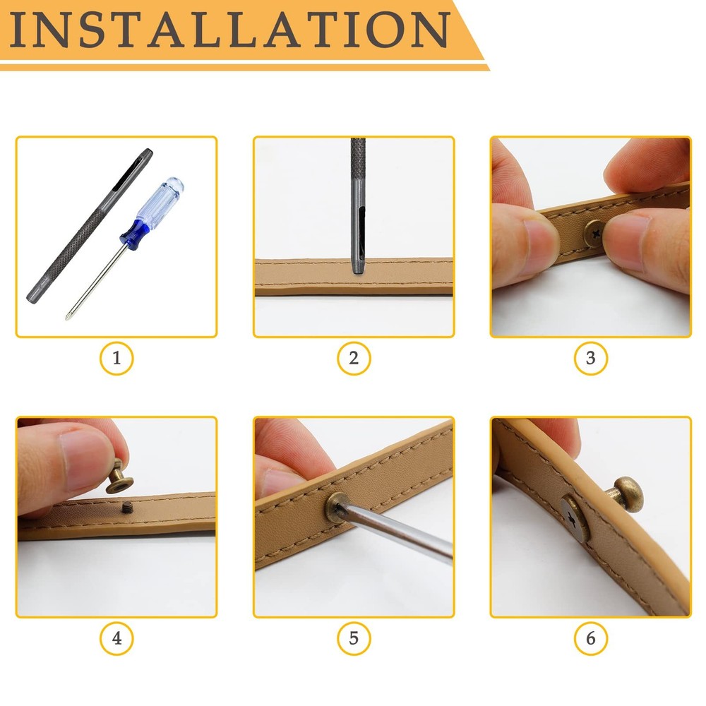 100Set 5mm Round Head Button Studs Bronze Button Stud Screw Leather Button Ri...