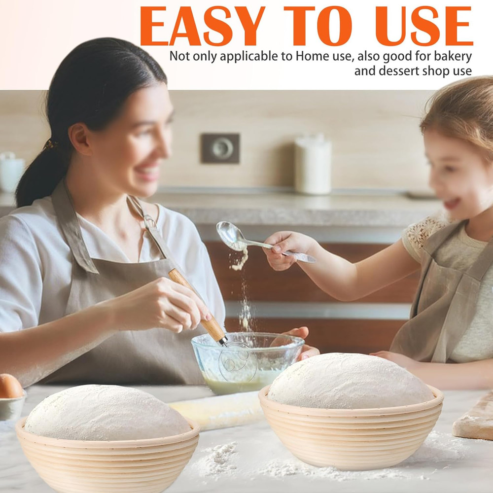 Bread Proofing Baskets Sourdough 9" Proofing Basket 2 Set Dough Making Baskets