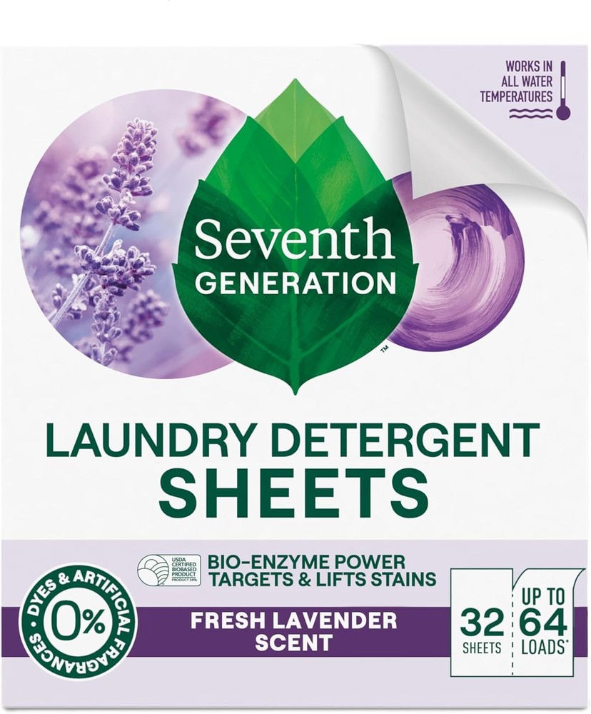 SEVENTH NERAT Lavender Laundry Sheets, 32 CT