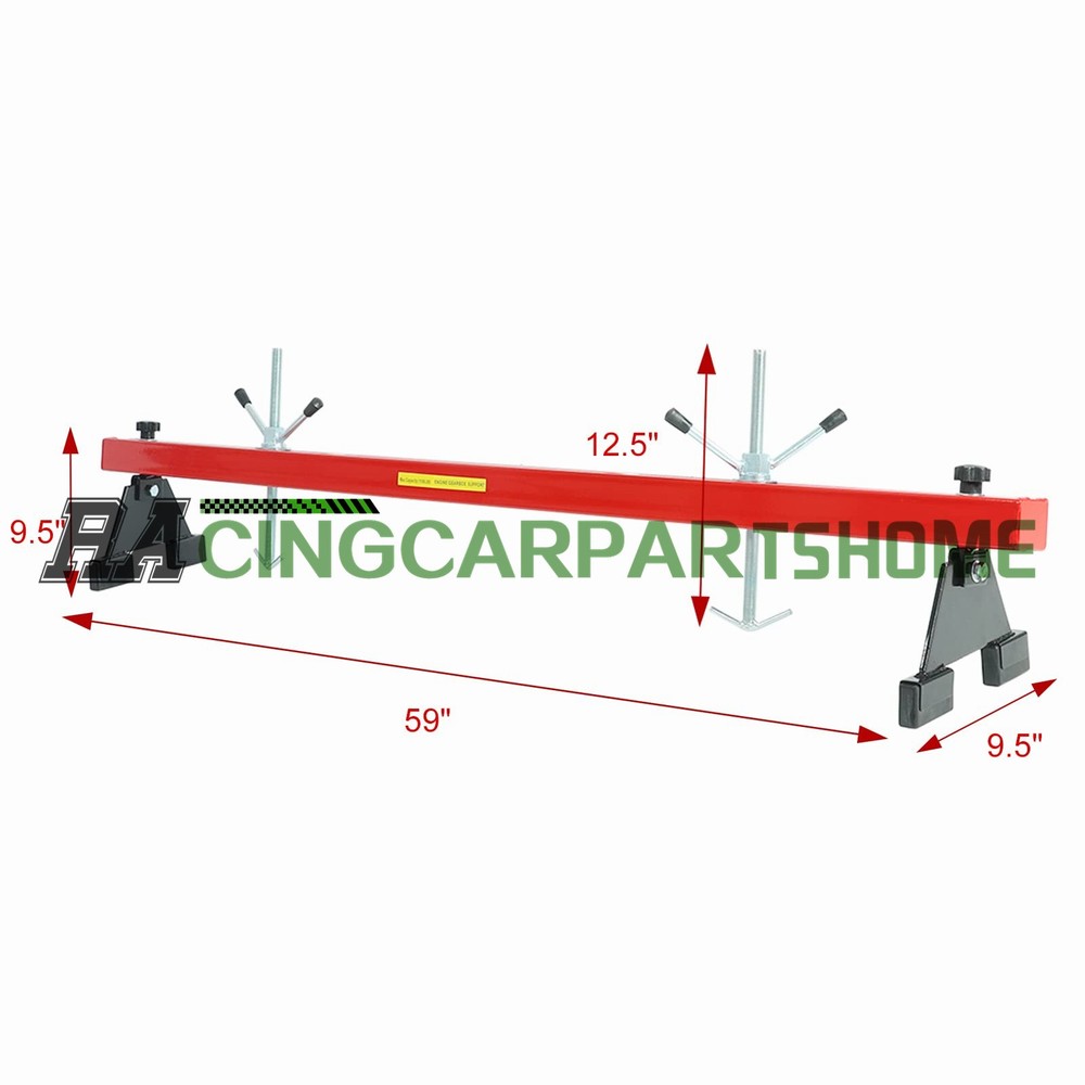 1100 Lbs Engine Support Bar Engine Load Leveler Transmission w/ Dual Hooks Red