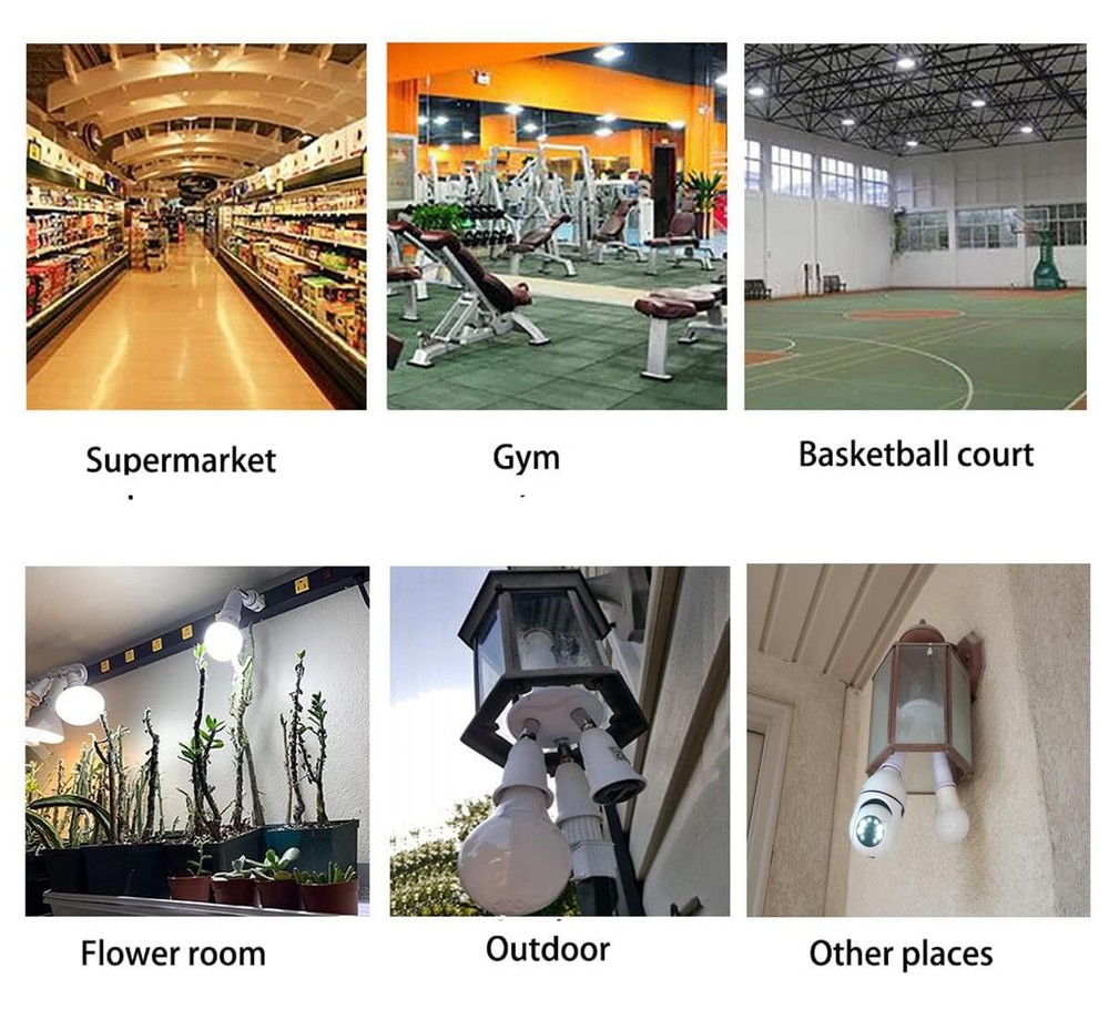 CLWHJ 360 Degrees Adjustable 2 in 1 E26/E27 Splitter Socket Adapter. White