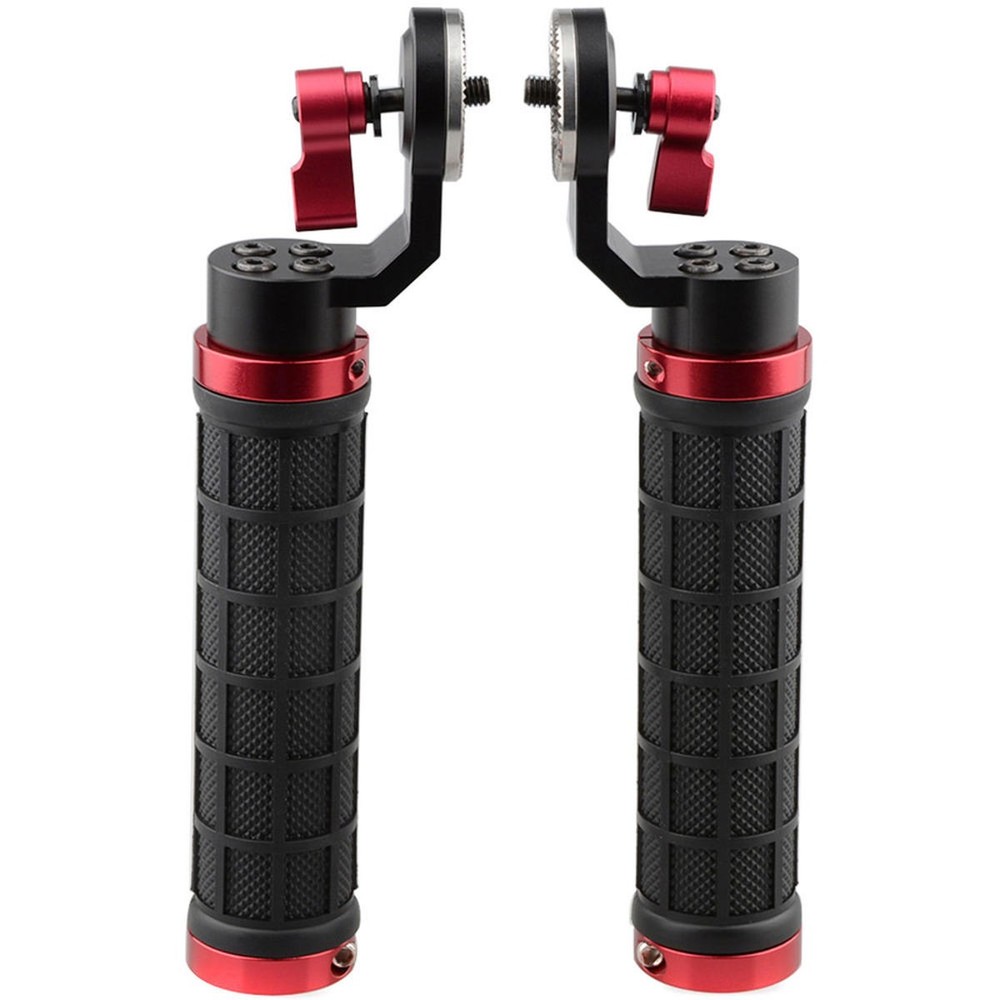 CAMVATE ARRI-Style Rubber Rosette Handle Grip, Red, 2-Pack