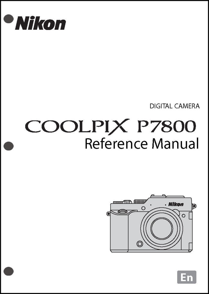 Nikon CoolPix P7800 REFERENCE  Digital Camera User Guide Instruction  Manual