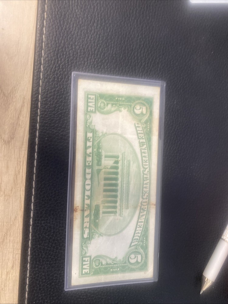 1934-D $5 FIVE DOLLARS SILVER CERTIFICATE CURRENCY NOTE CHOICE UNCIRCULATED (D)