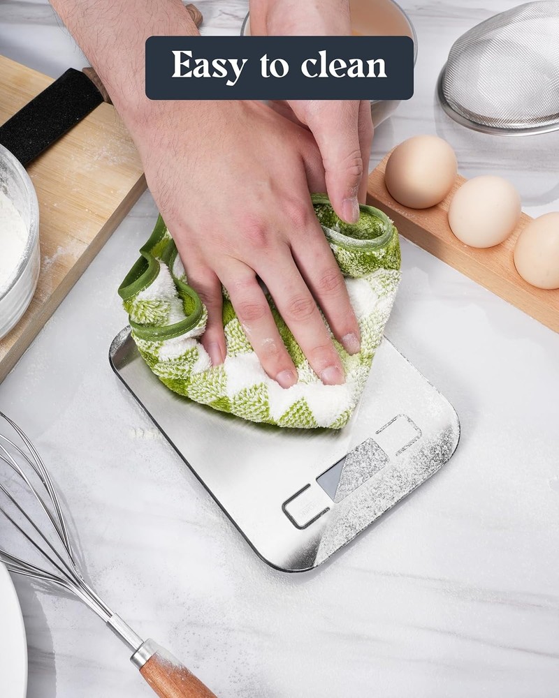 Compact 11lb Digital Food Scale with LCD Display & Tare Function, Stainless Stee