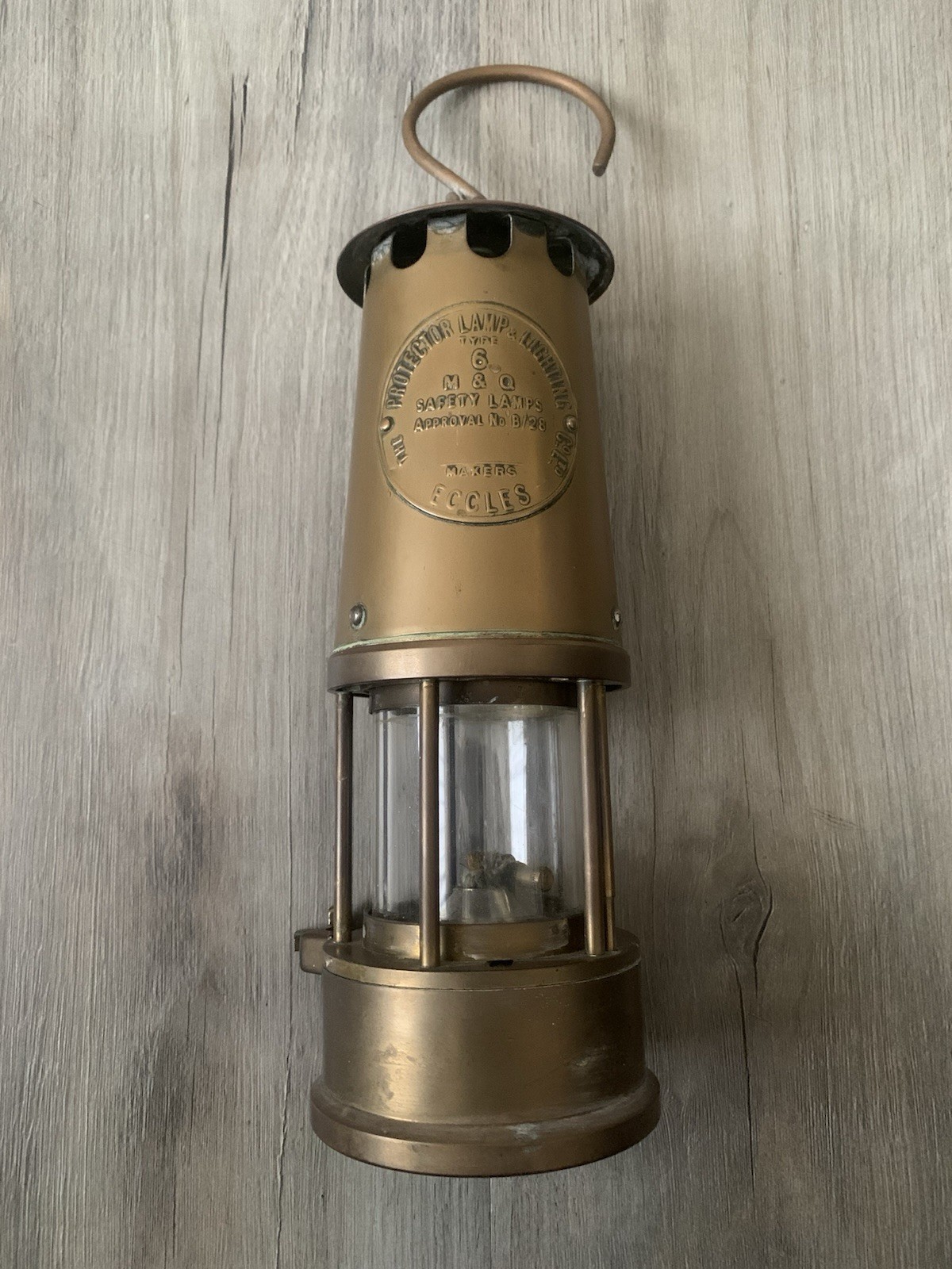 1974 Brass Miners Lamp Protector Eccles Type 6 M&Q