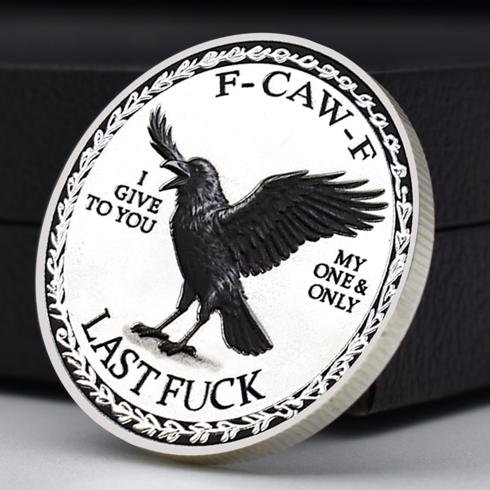 5pcs Raven Skull Novelty Coins Set | “Zero Zilch Nada None” Funny Medals Gifts