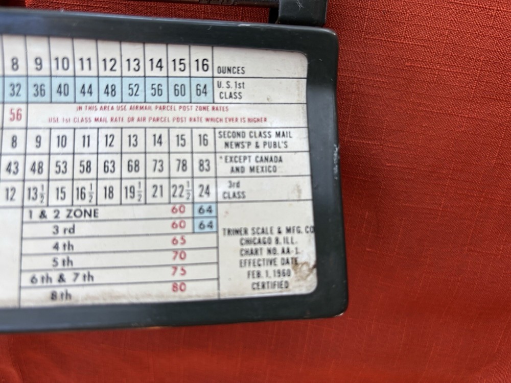 TRINER Airmail Accuracy Scale Postal Scale Vintage
