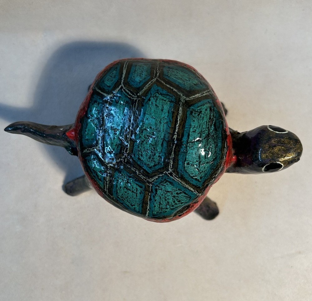 VTG Mixed Materials Handmade Turtle Figurine