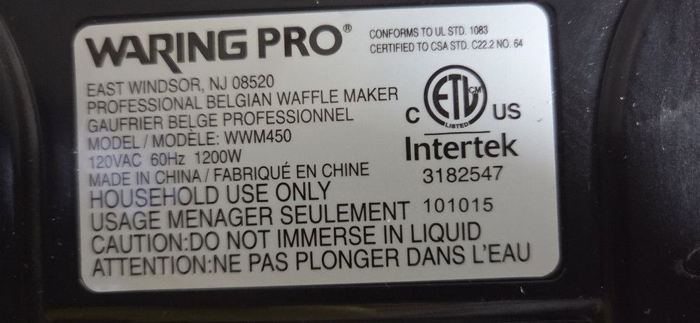 Waring Pro WWM450 Belgian Waffle Maker REPLACEMENT PART - MAIN BOARD