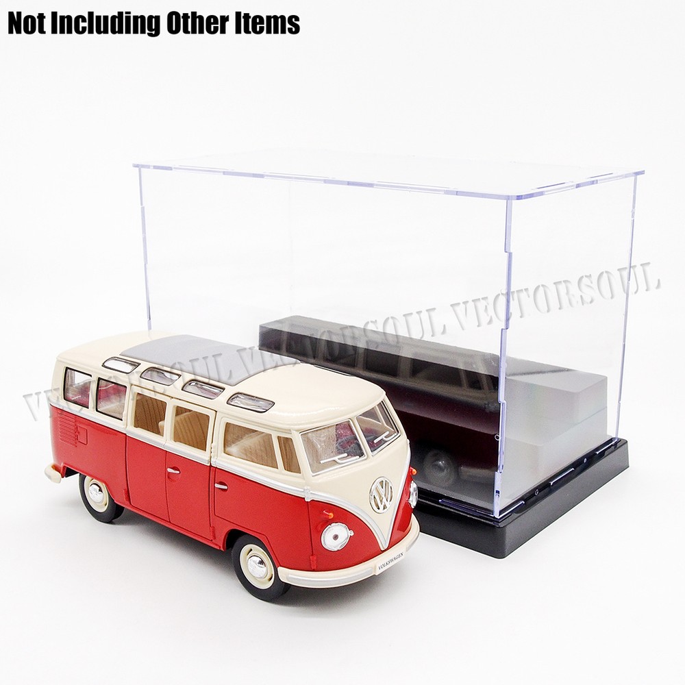 US 8.8"L Acrylic Display Box 3 Steps Plastic Base Case Self-Install Dustproof UV