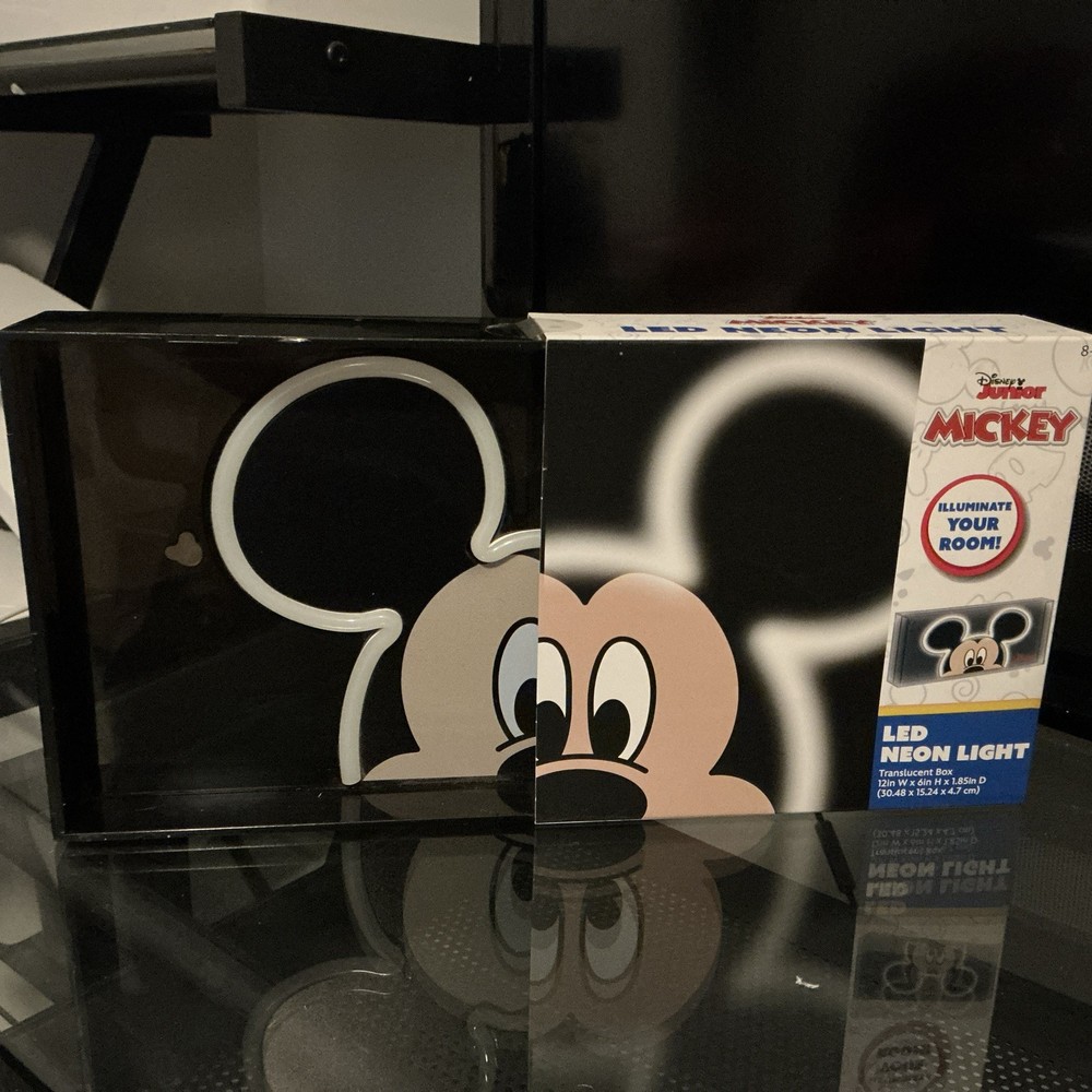 🔥🔥Mickey Mouse 12x6 LED Neon Light In Translucent Box USB Powered 🔥🔥