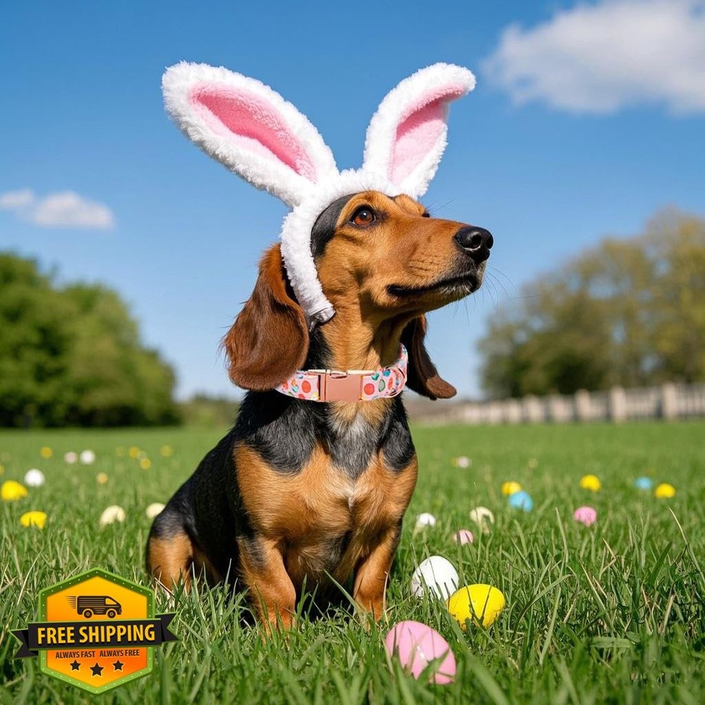 Maca Bates Easter Day Dog Collar Easter Egg Dogs Collars Breakaway Soft Durab...