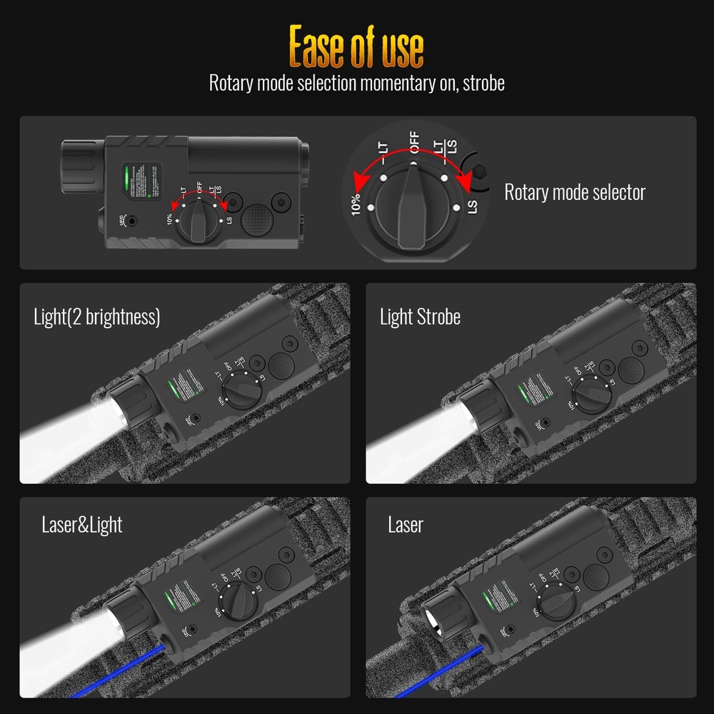 DEFENTAC 2000 Lumens Green Laser Light Combo
