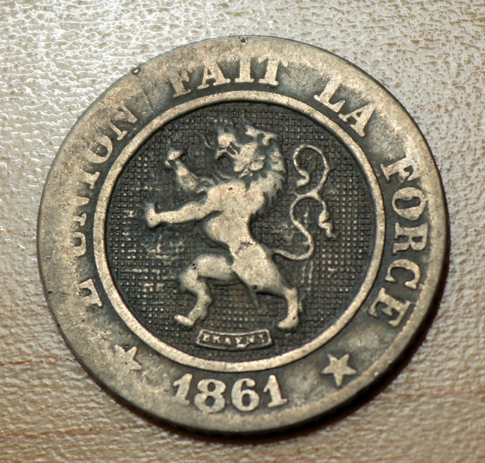 1861 Belgium 10 Centimes Leopold I