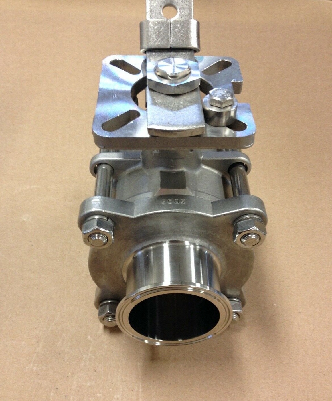 2-1/2" 3 Piece Full Port Ball Valve Clamp Ends 316 Stainless Sanitary WOG1000