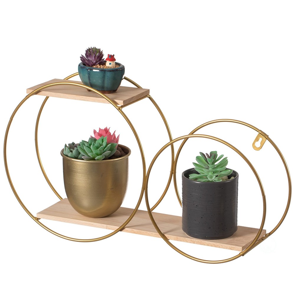 Tiered Decorative Modern Round Accent Floating Shelf Circle Decor Display Wall M