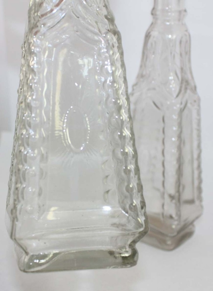 2 FANCY BLOWN CATHEDRAL TYPE COLOGNES