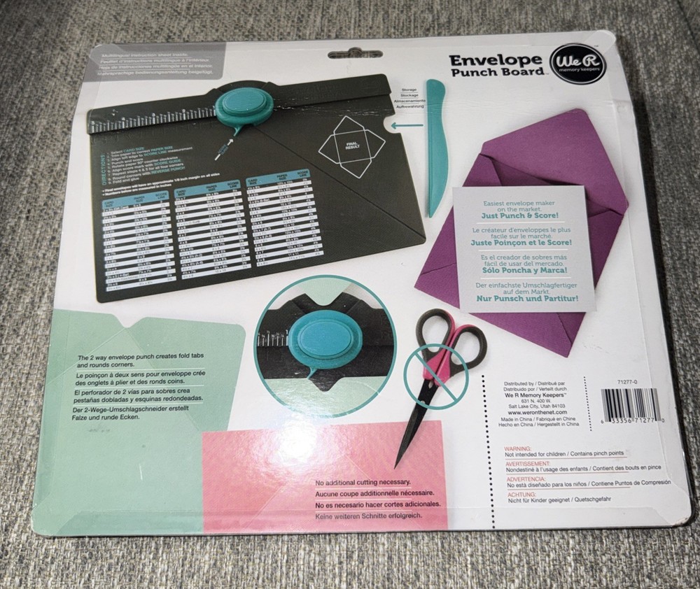 We R Memory Keepers Envelope Punch Board New