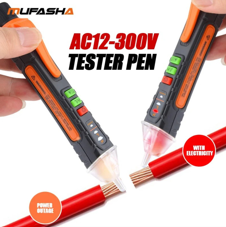 1pc MUFASHA Non-Contact Voltage Tester Pen AC 12-1000V Smart Detector - NEW