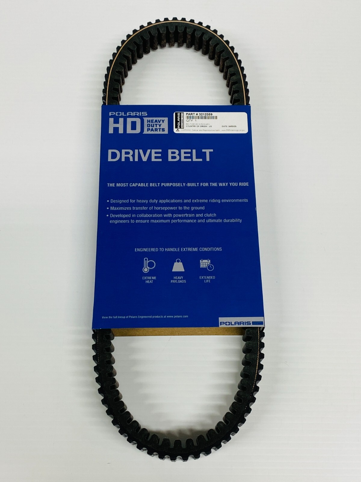 Polaris Heavy Duty Drive Belt - OEM Polaris 3212359 - RZR XP 1000, Ranger XP 900