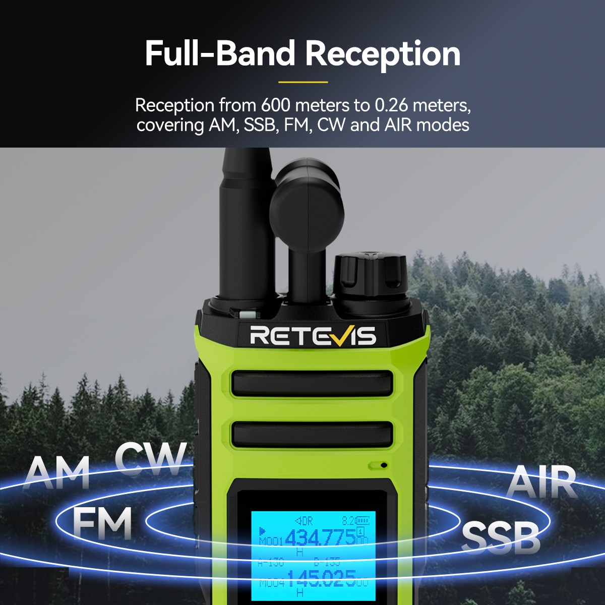 Retevis A3 Ham Radios Full Band Radios Long Range Walkie Talkie FM Transceiver