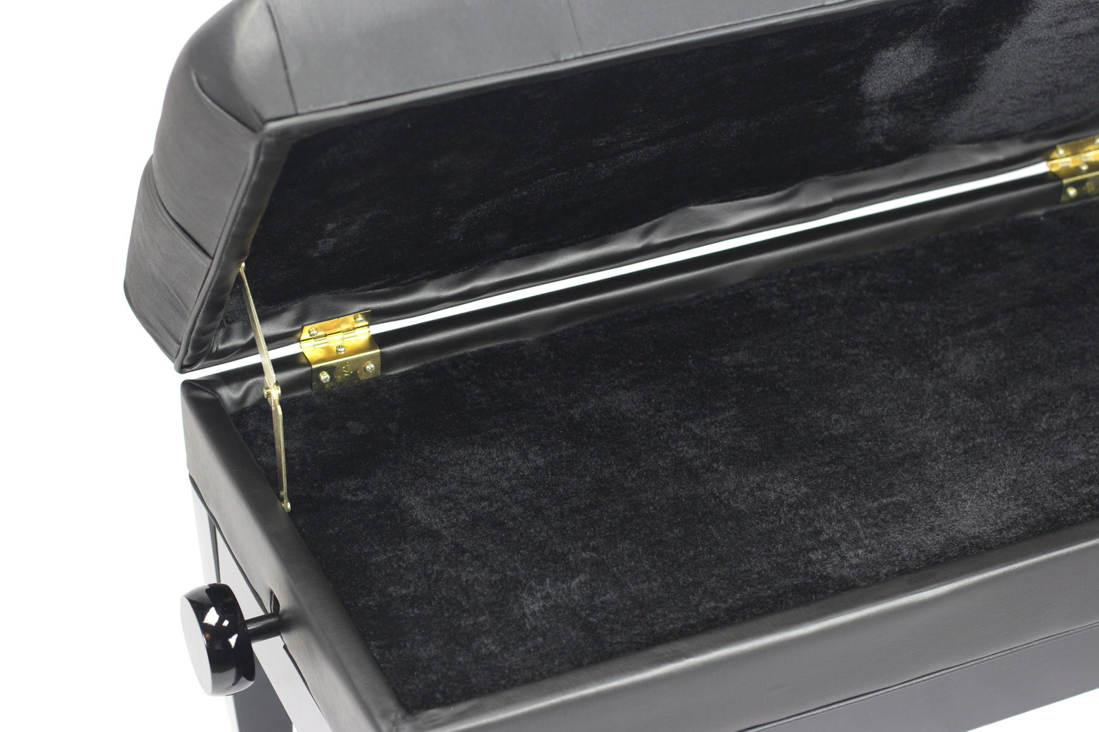 GRIFFIN Genuine Leather Duet Piano Bench Seat | Black Wood Keyboard Guitar Stool