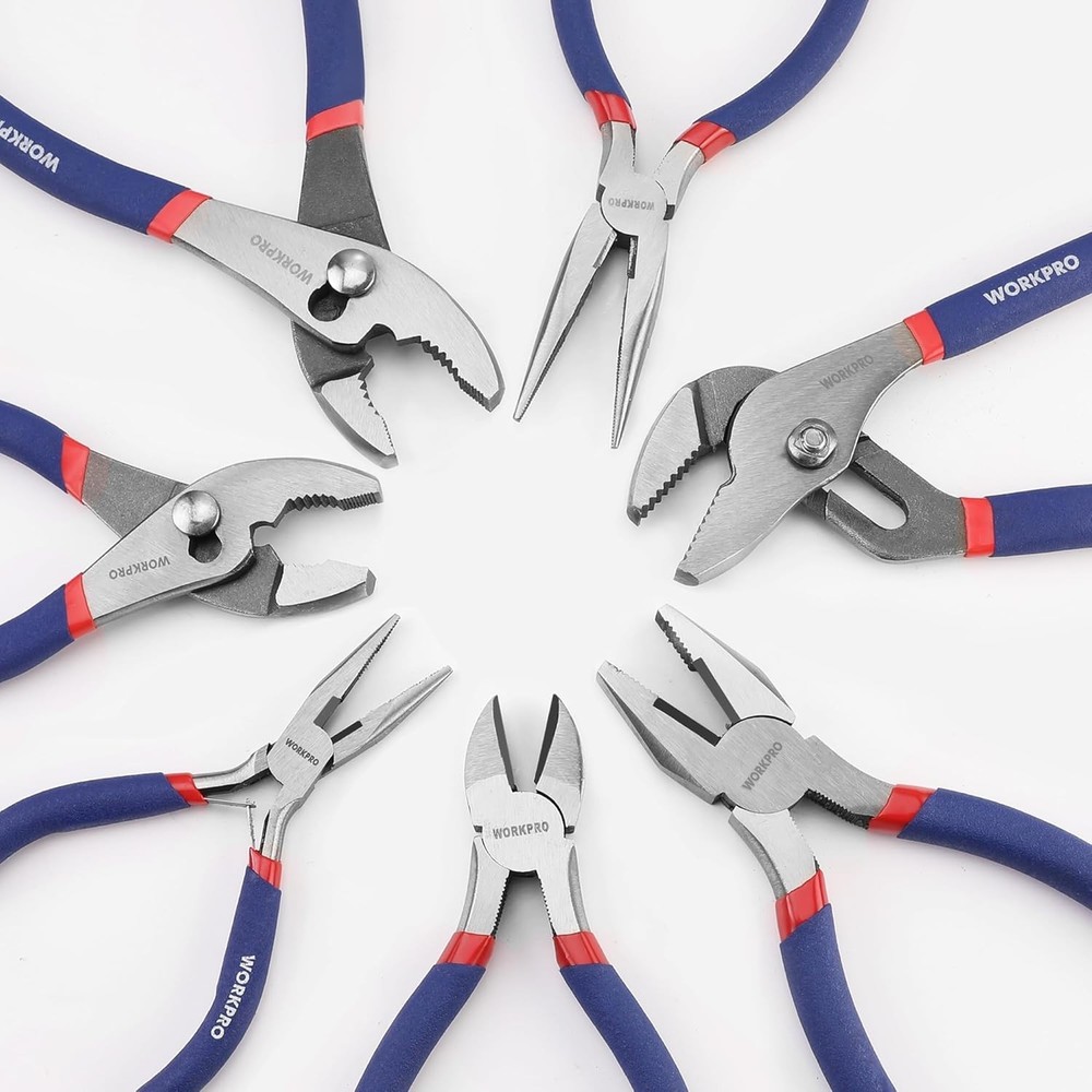 Versatile 7-Piece Pliers Set - Includes Groove Joint, Long & Slip Joint Tools