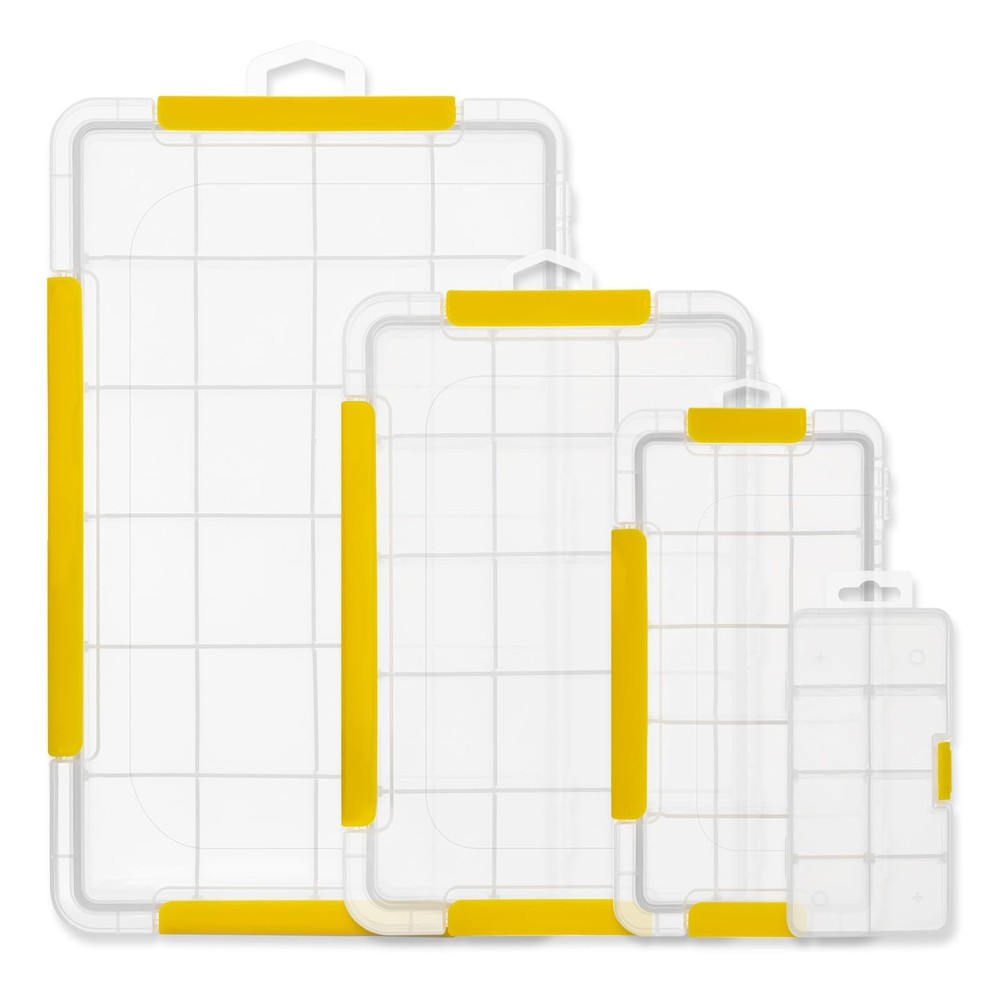 Tackle Boxes, Plastic Tackle Storage Set, 4 Assorted Sizes with Removable Div...