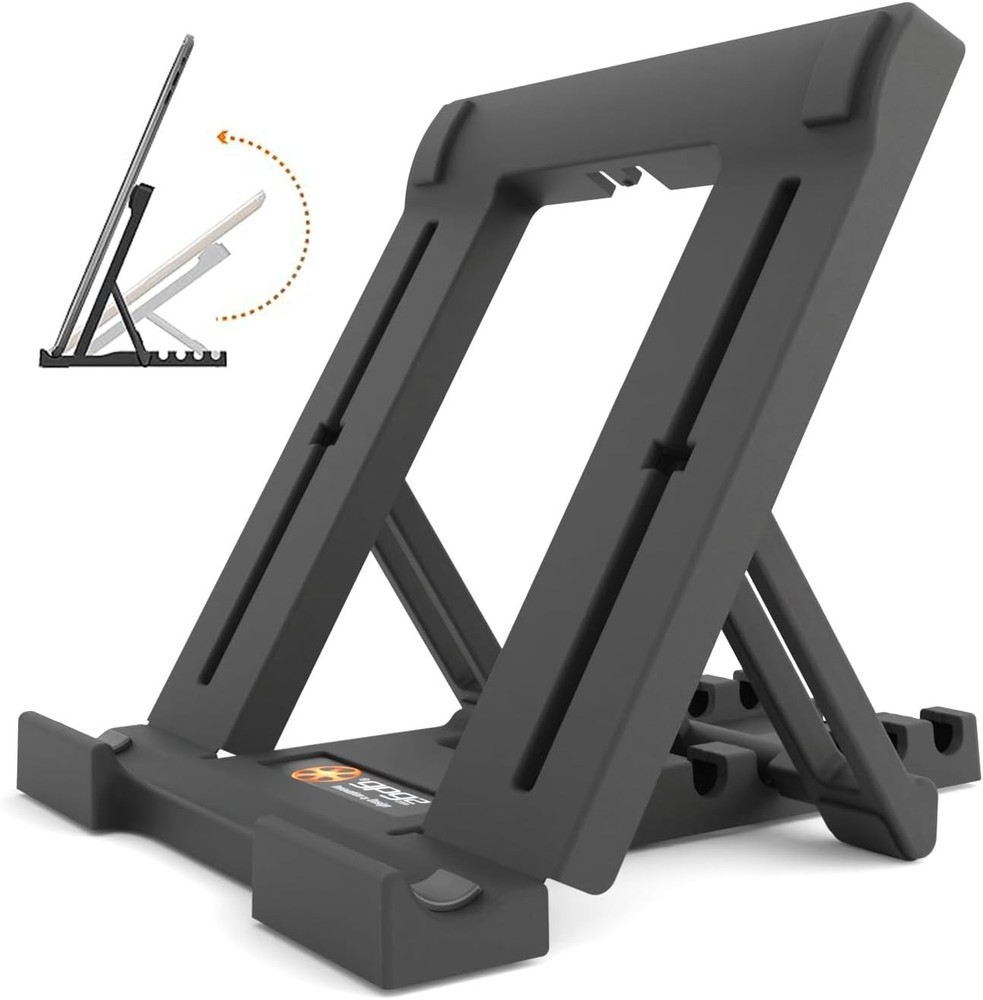 Portable Tablet Stand for Desk, Multi-Angle iPad Holder, Non-Slip Base, Foldable
