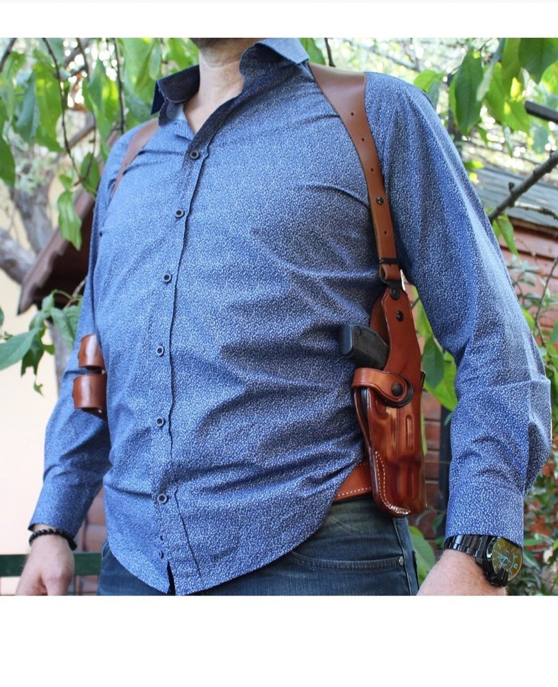 Fits Colt Python 357 Magnum 2.5”BBL Vertical Shoulder Holster #1305# RH