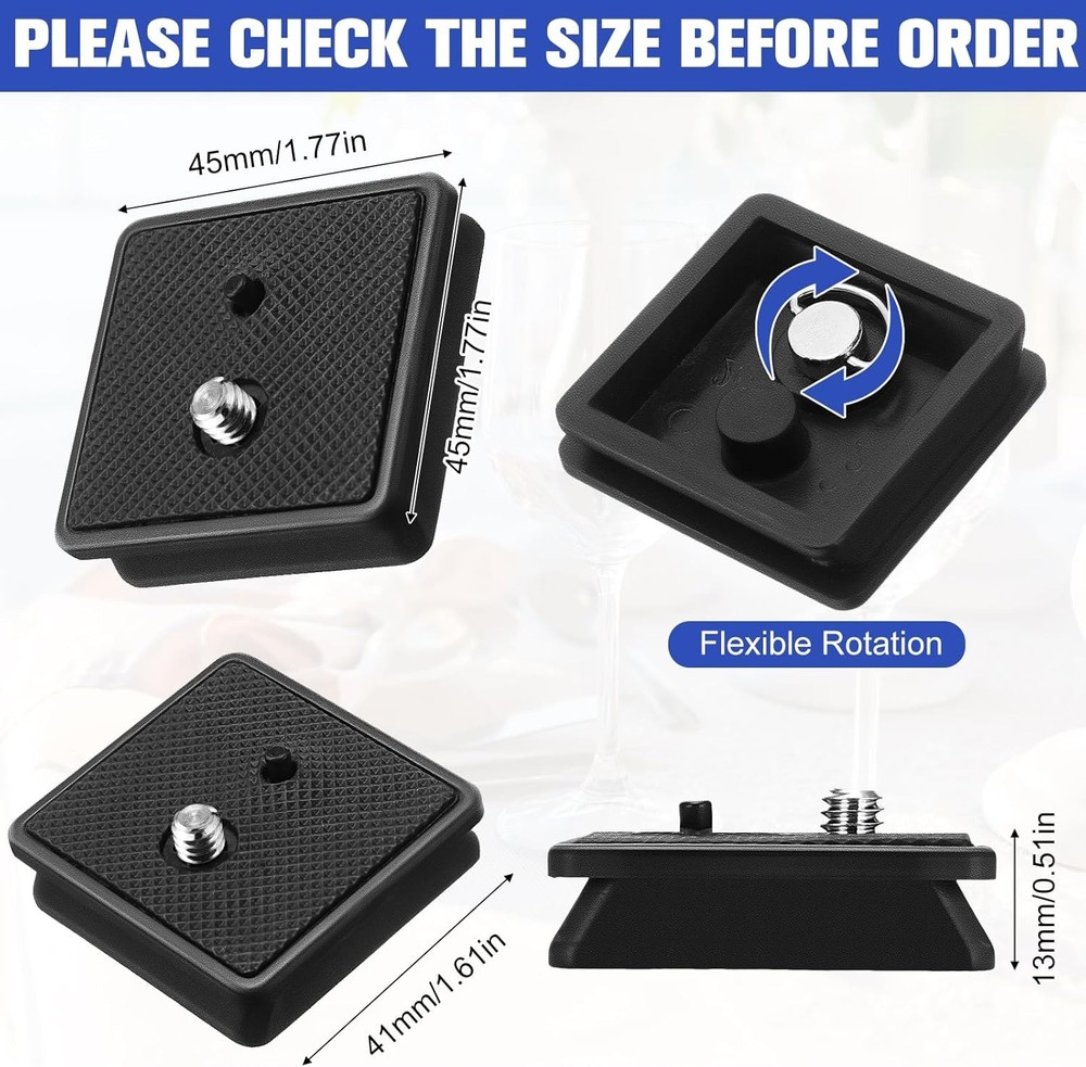 2 Pack 41Mm and 43Mm Tripod Quick Release Plate Camera Mounting Adapter, 2 Sizes