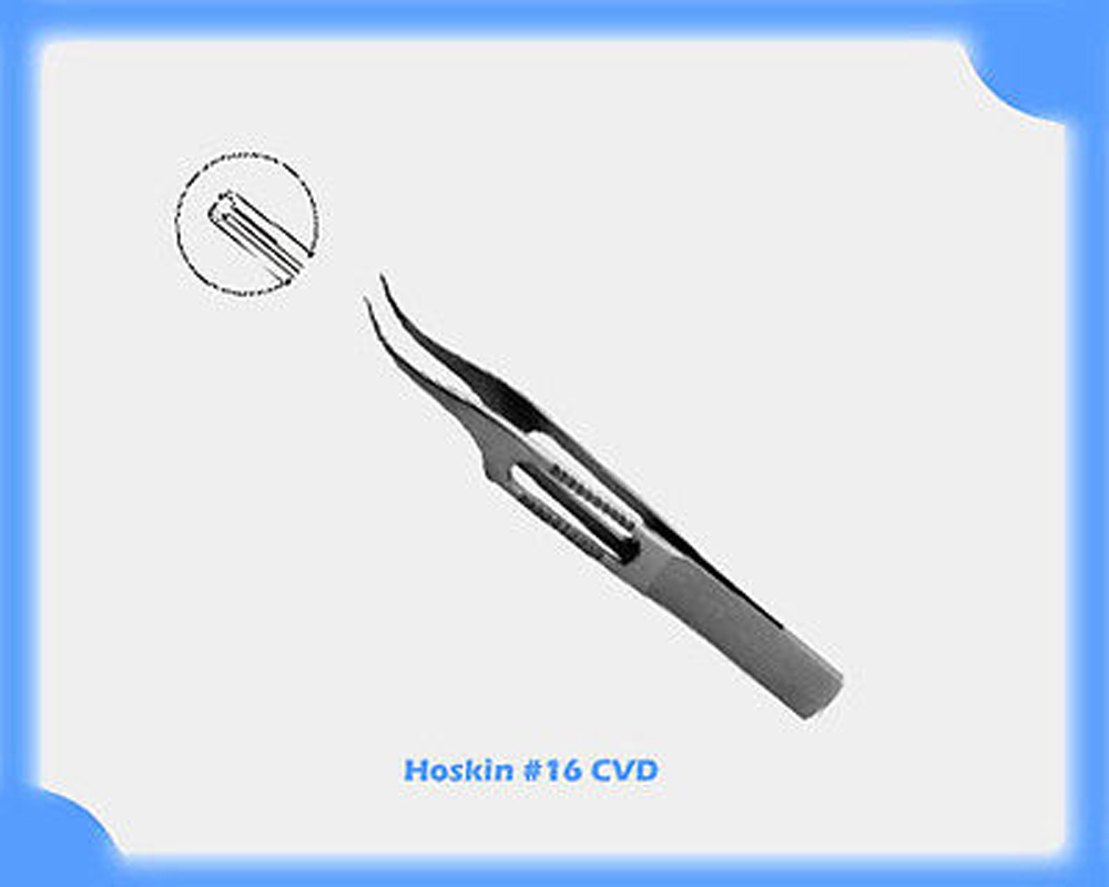 3 HOSKIN #16 FINE TISSUE MICRO FORCEPS CURVED 3.5'