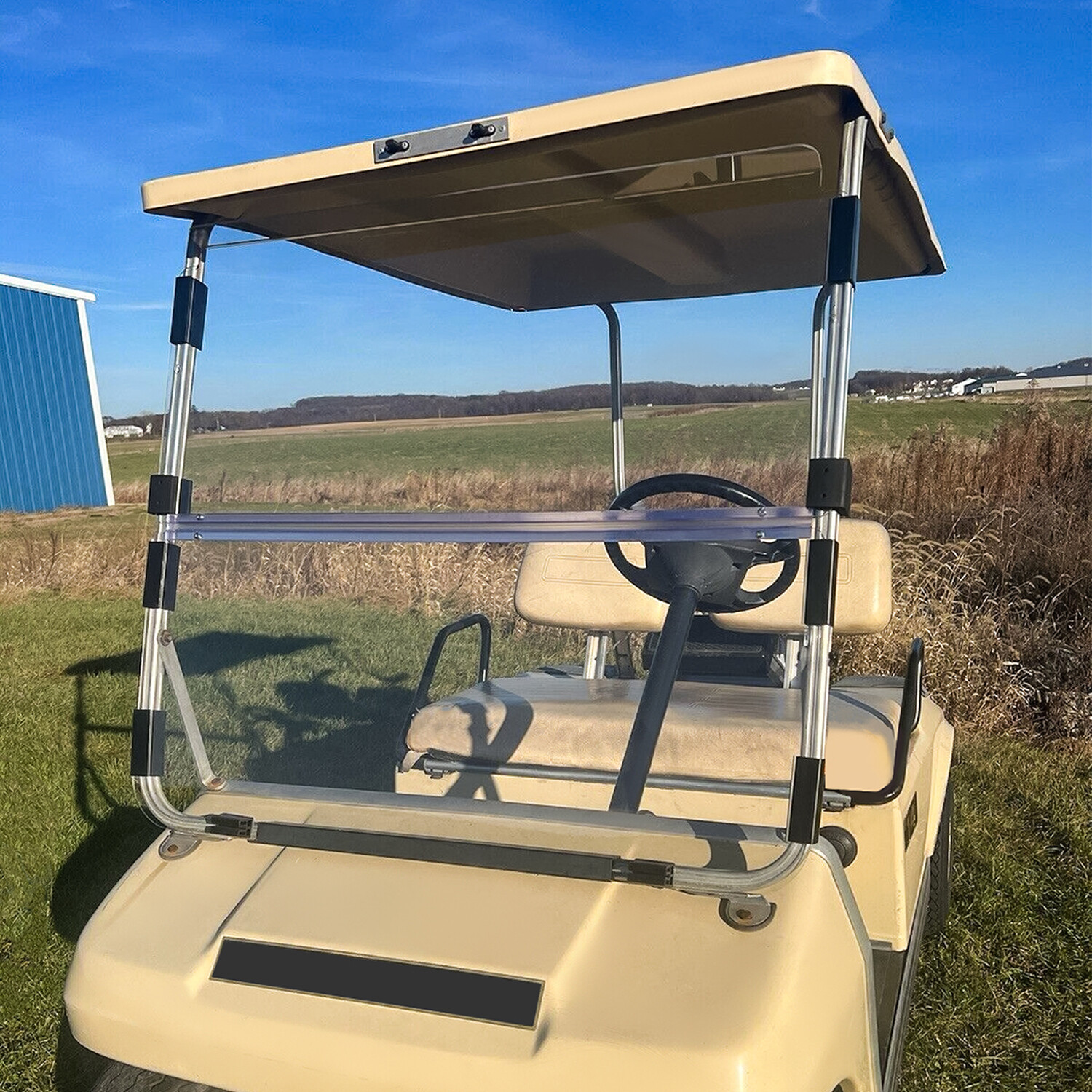 Clear Folding Golf Cart Windshield Clear Acrylic For Club Car DS 1982-2000.5
