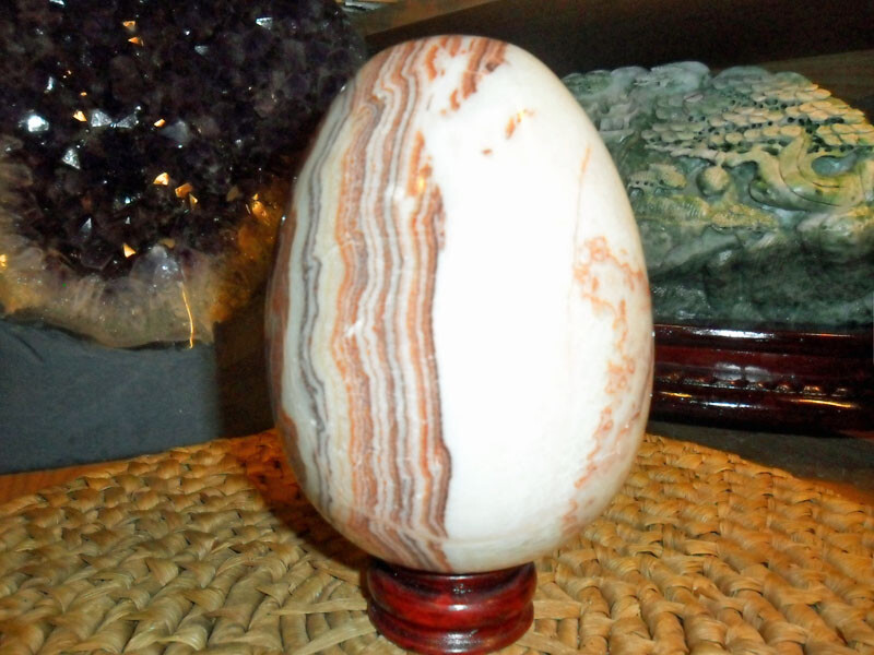 Crazy Lace Agate Polished Precious Stone Egg Large